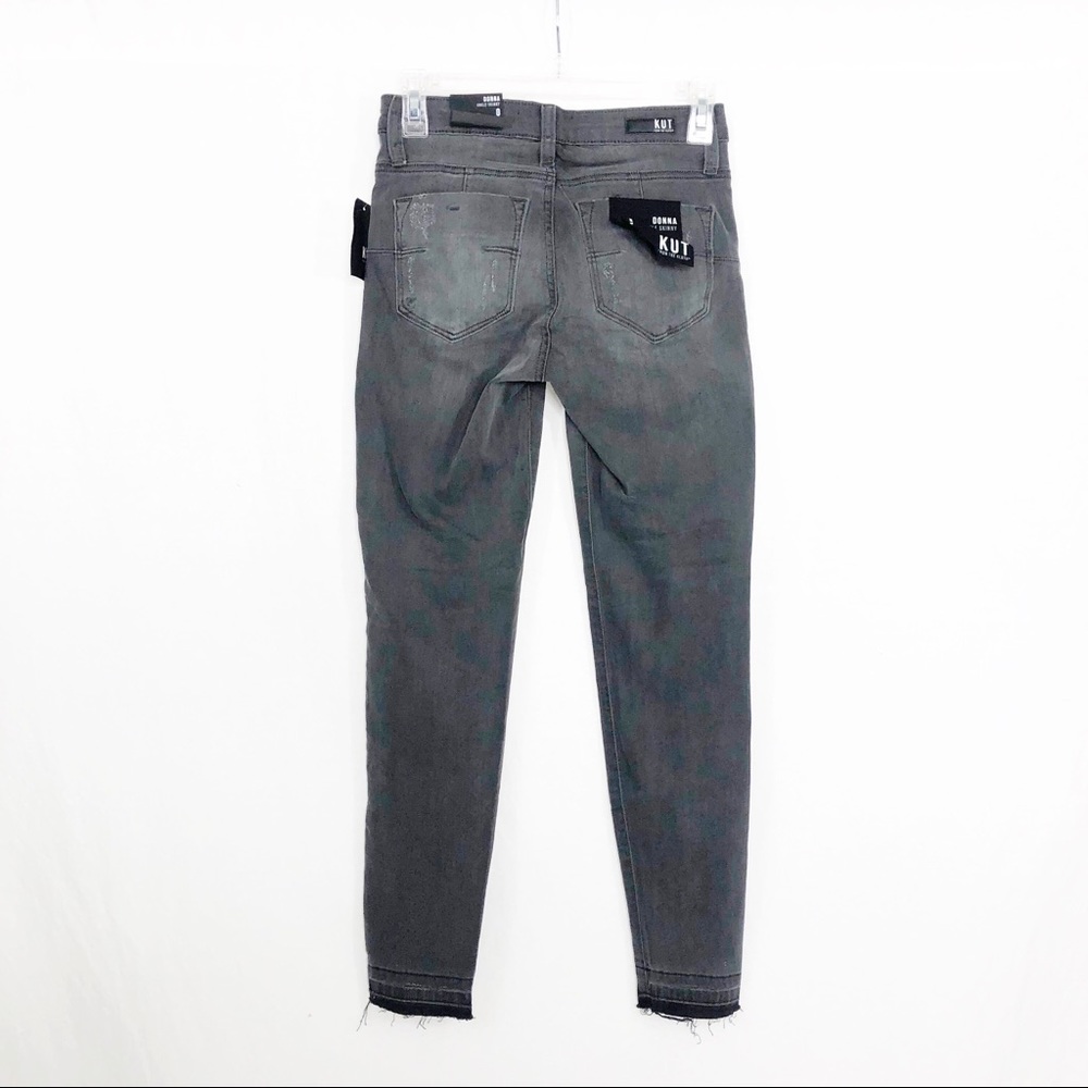 NEW Kut From The Kloth Donna Skinny Jeans with Raw Hem, Size 0, Gray - Picture 3 of 7